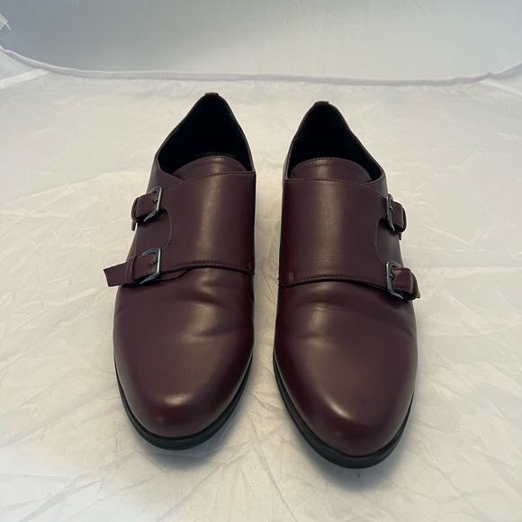 Aldo burgundy double monk loafers. Size 10 women’s - Picture 3 of 6